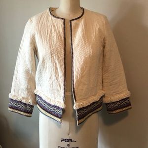 ZARA cropped embroidered jacket